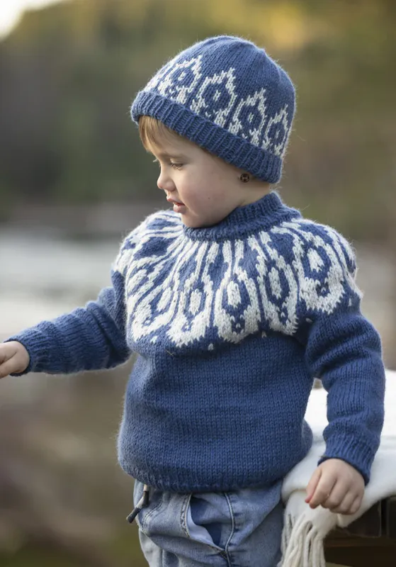 Vindel Genser Blå str 2-6 år